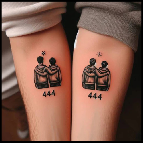 Heartwarming 444 Friends Tattoo