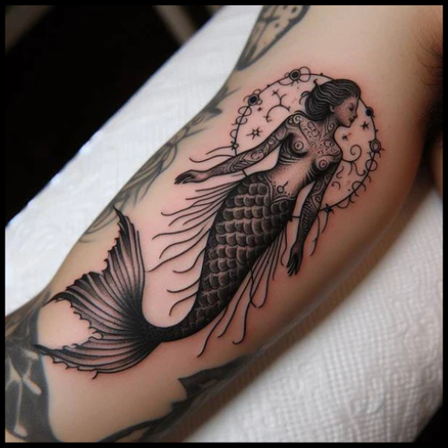 Heavenly Gothic Mermaid Tattoo othic Tattoo Ideas