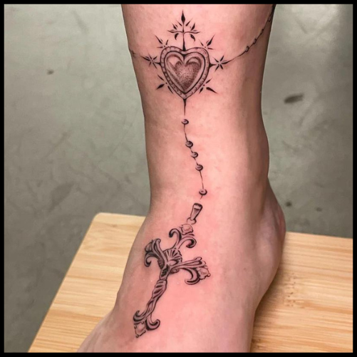Incorporating Stars into Rosary Tattoo