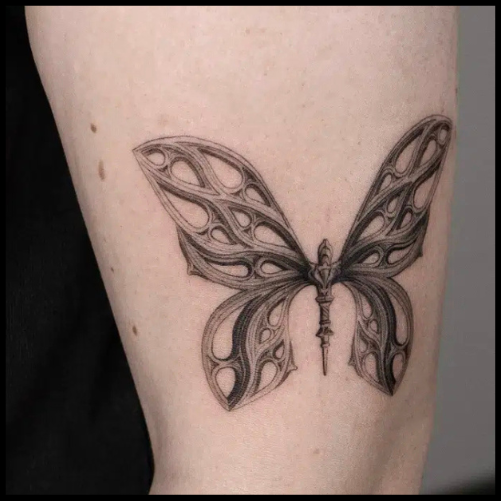 Intricate Gothic Butterfly Tattoo