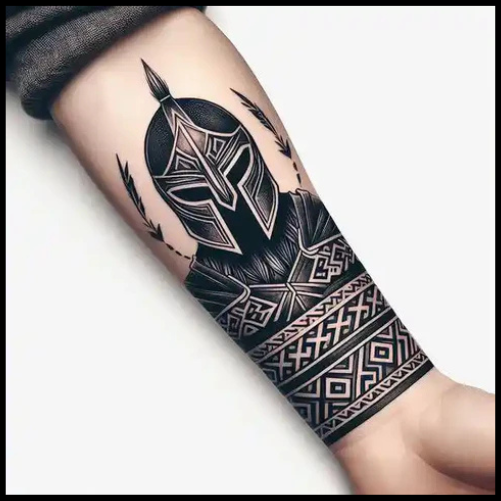 Intricate Warrior Tribal Armband Tattoo