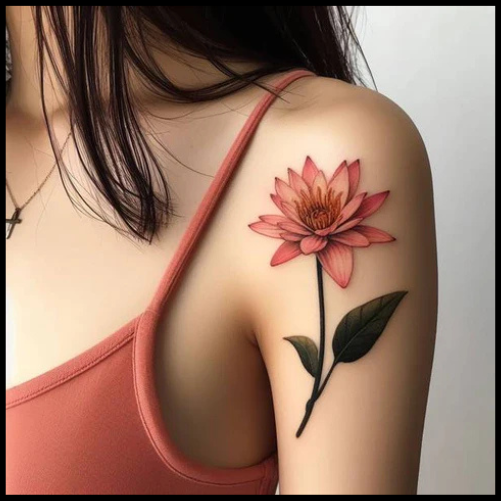 July Birth Flower Water Lily Tattoo