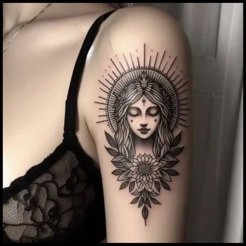 Labyrinth-like Goddess Tattoo