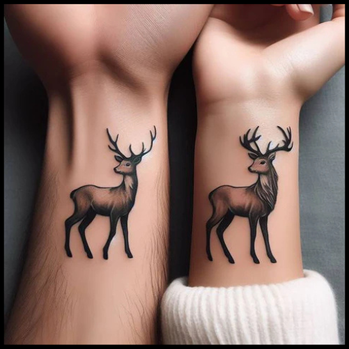 Majestic Couple Deer Tattoo