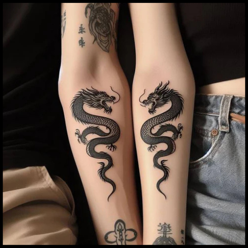 Majestic Couple Dragon Tattoo