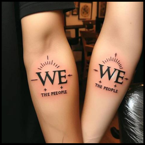 Matching Designs We The People Tattoo