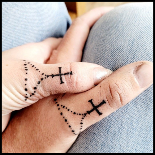 Matching Rosary Tattoo for Couples