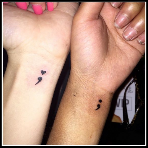 Matching Semicolon Tattoos