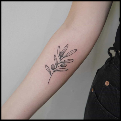 Minimalist Olive Branch Tattoo