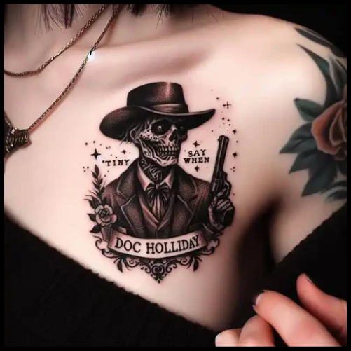 Morbid Doc Holliday Zombie Tattoo With Natural Elements