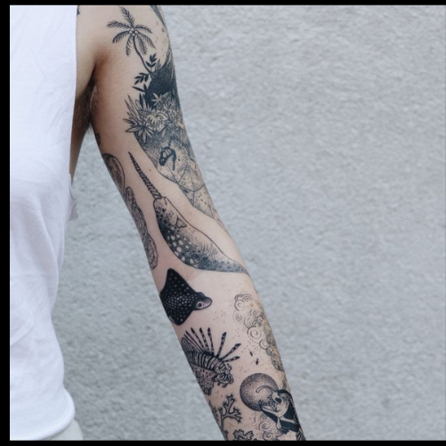Oceanic Patchwork Tattoo