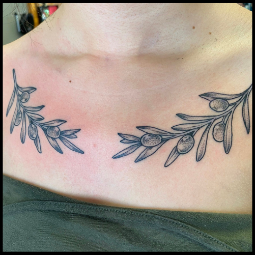 Olive Branch Chest Tattoo