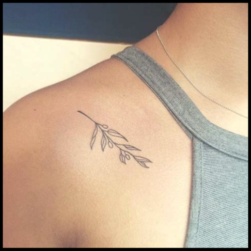 Olive Branch Fine Line Tattoo