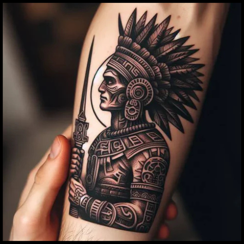 Ornamental Aztec x Mexican Warrior Tattoo