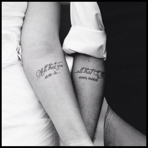 Poetic Couple Quotes Tattoo