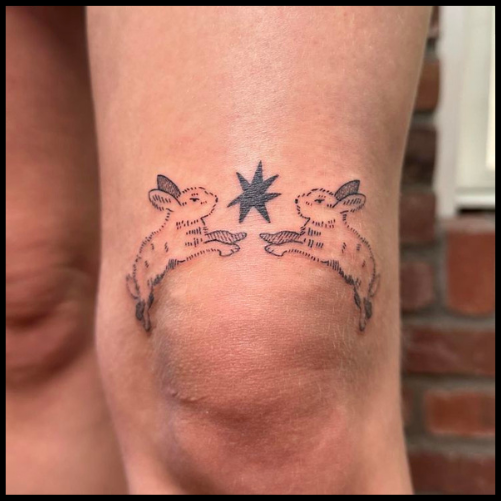 Rabbit Above The Knee Tattoo Above The Knee Tattoo Ideas