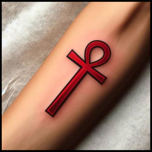 Red Ankh Tattoo