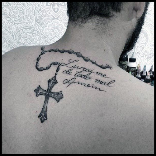 Rosary Tattoo with Spiritual Quotes