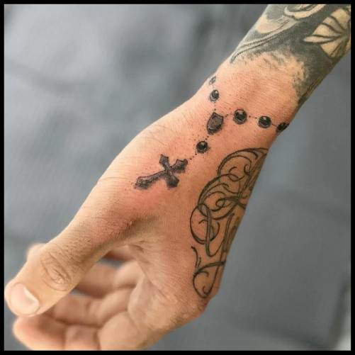 Rosary Tattoo with a Personal Touch