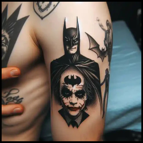 Scenic Batman And Joker Tattoo With A Twist