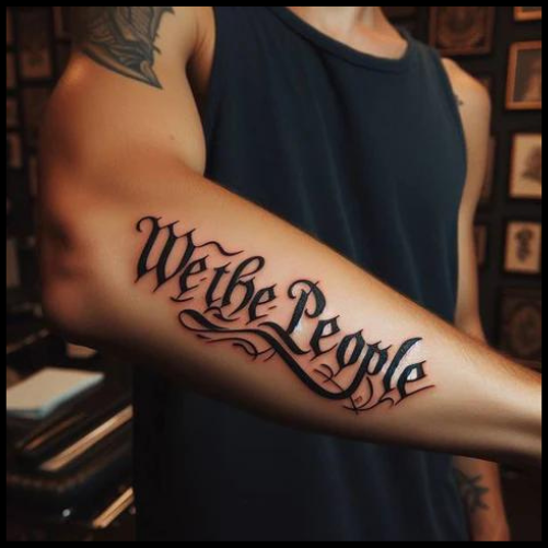 Scripted Meaning We The People Tattoo