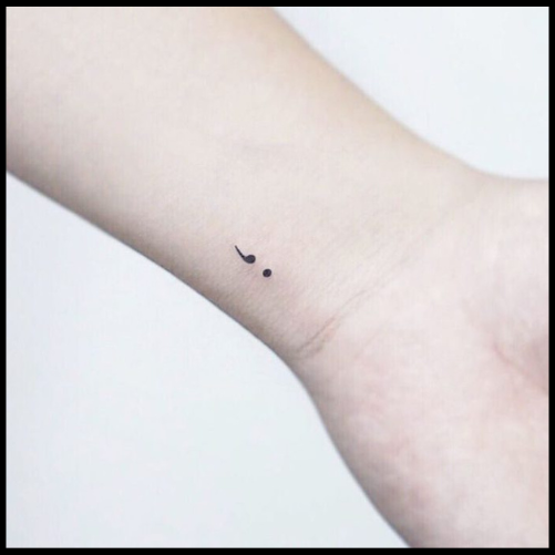Semicolon Tattoo On Wrist