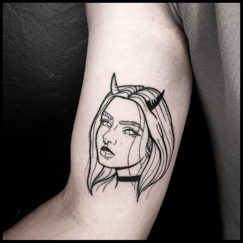 Sensual Gothic Girl Tattoo