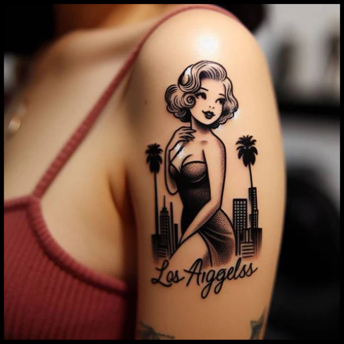 Sensual Los Angel Pin-Up Tattoo