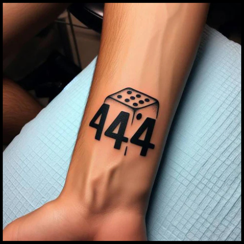 Shaded 444 Dice Tattoo
