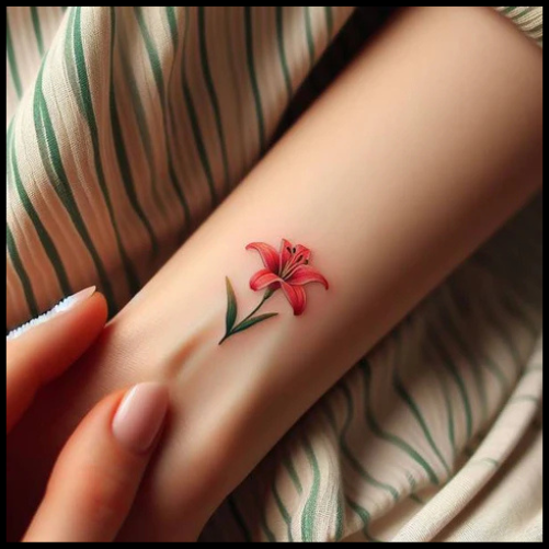 Small Lily Flower Tattoo