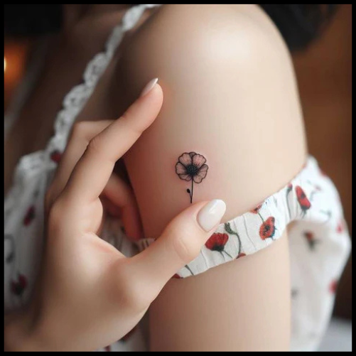 Small Poppy Tattoo With Glimpse Of Radiance Poppy Tattoo Ideas