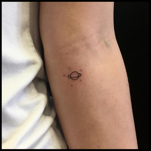 Small Saturn Tattoo