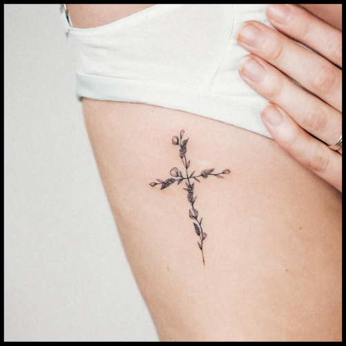 Small and Discreet Rosary Tattoo