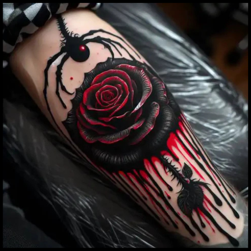 Sophisticated Gothic Flower Tattoo