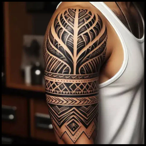 Sophisticated Polynesian Tribal Tattoo