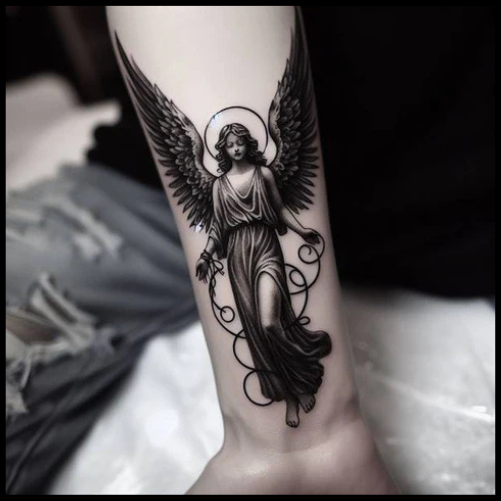 Spiritual Gothic Angel Tattoo
