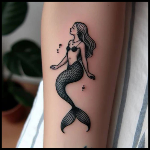Stimulating Mermaid Pin-Up Tattoo Pin-Up Tattoo Ideas