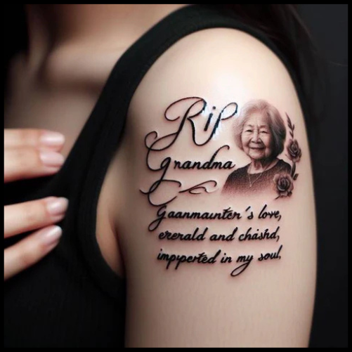 Stylish RIP Grandma Handwriting Tattoo
