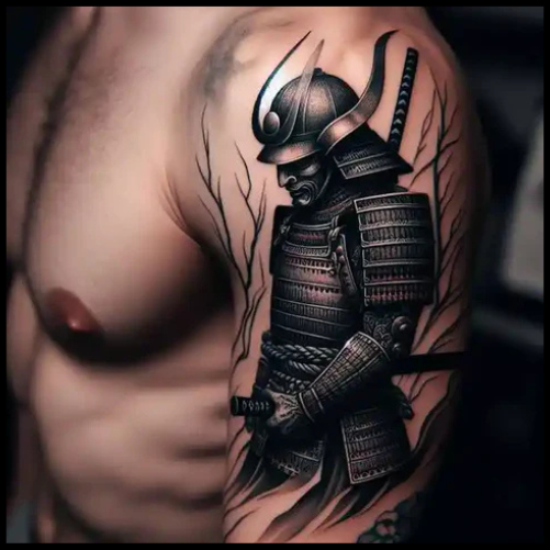 Stylized Japanese Warrior Tattoo
