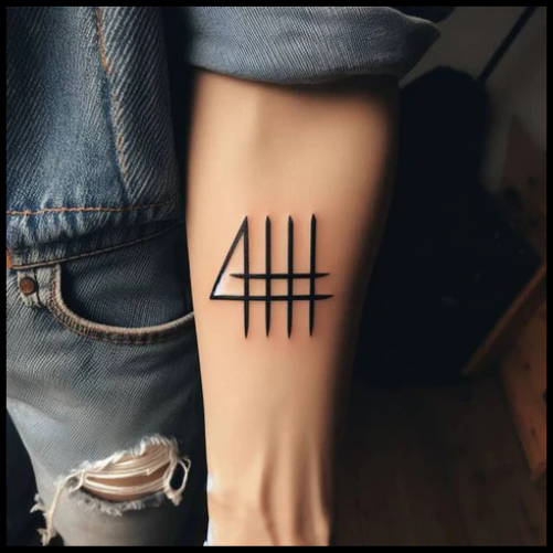 Symbolic 444 Roman Letter Tattoo