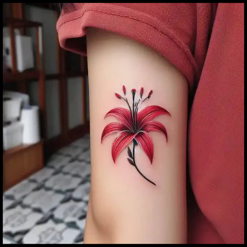 The Delicate Weaving Of Spider Lily Flower Tattoo Lily Flower Tattoo Ideas