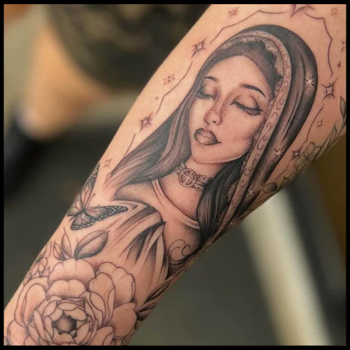 The Traditional And Rich Virgin Mary Tattoo