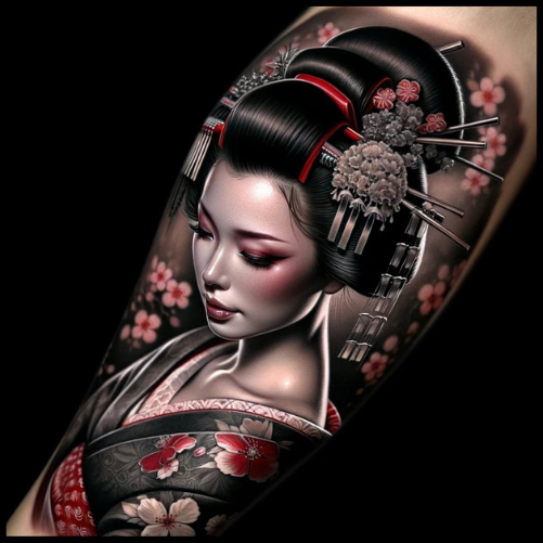 Traditional Geisha Warrior Tattoo