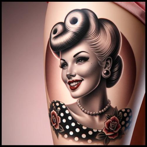 Vibrant Pin-Up Tattoo