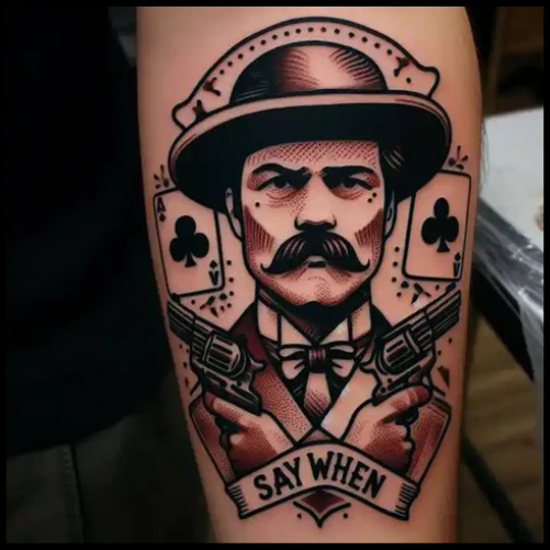 Vintage Doc Holliday Tattoo With Twist Doc Holliday Tattoo Ideas