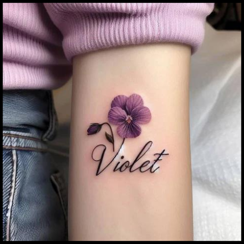 Violet Name Tattoo
