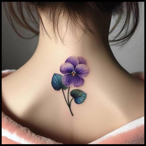Violet Neck Tattoo