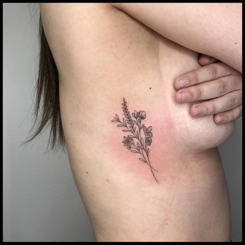 Violet Tattoo on Ribs