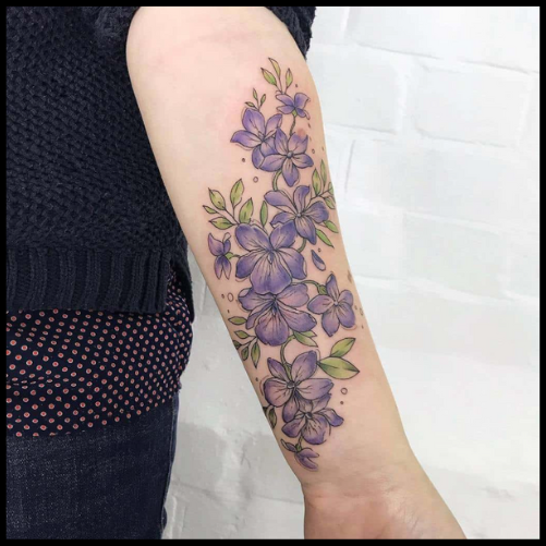 Violet Tattoo on The Arm