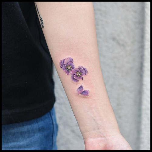 Violet Tattoo on Wrist Violet Tattoo Ideas